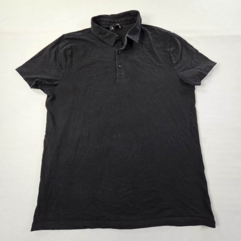 Express Black Short Sleeve Cotton Blend Polo Shirt Men's L